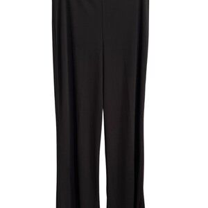 Connected Apparel Womens Black Wide Leg  Elastic Waist Pants Size 14 Made in USA